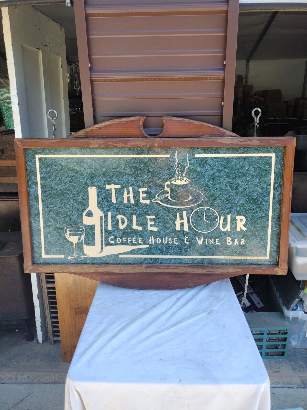 Coffee House & Wine Bar Advertising Store Sign Two Sided