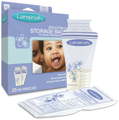 Lansinoh Bpa Free Breastmilk Pre-sterilized Storage Freeze Bags 25 Or 100 Pack