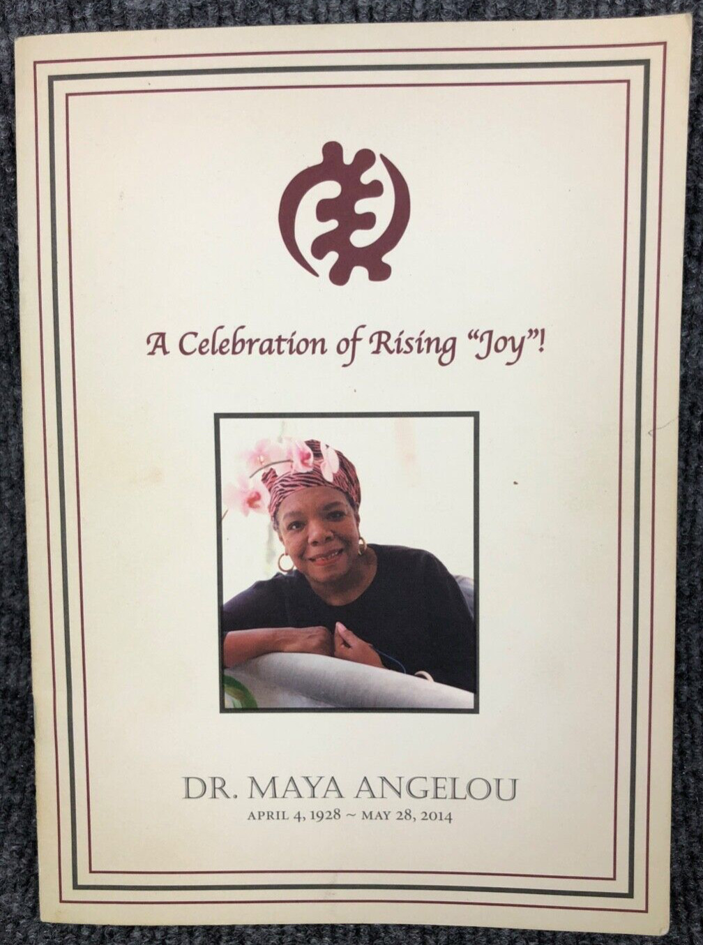 Maya Angelou Funeral Celebration Of Life Program 2014 Obituary Poet, Author